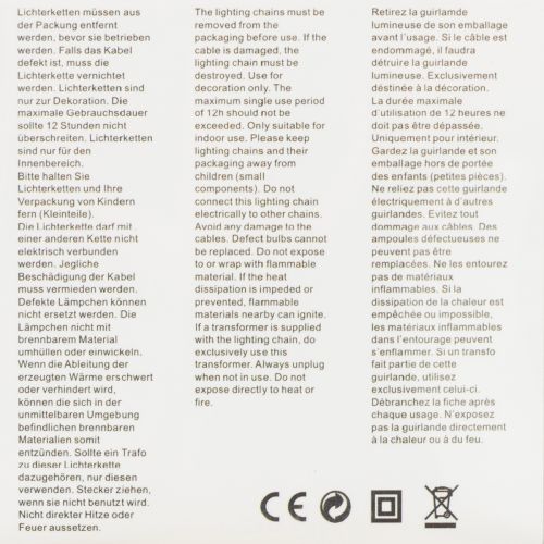 daiktų LED girlianda, 50 lempučių, maitinama baterijomis, 5 m, šiltai balta