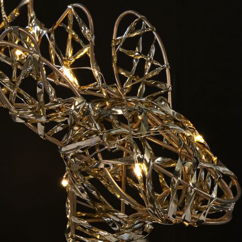 daiktų LED elnio metalinė kalėdinė dekoracija viduje, auksinė, 40 cm