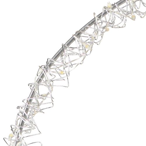 daiktų Pakabinamas LED žiedinis metalinis dekoras, sidabrinis, šiltai baltas, 30 cm