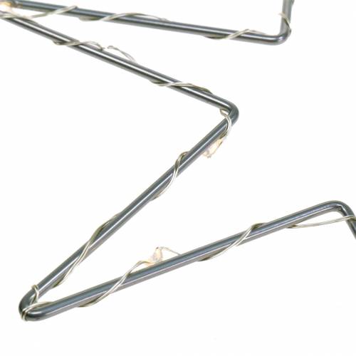 Floristik24 LED žvaigždė dekoratyviniame žiede pakabinama iš sidabrinio metalo Ø30cm