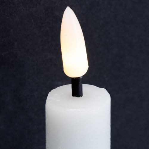daiktų LED žvakė lazdelei, balta, vaškinė, šiltai balta, 14,5 cm, 2 vnt.