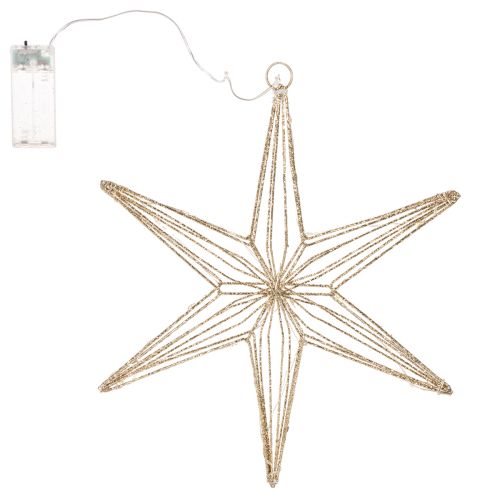 Dekoratyvinė LED žvaigždė, pagaminta iš vielos, skirta pakabinti, naudojimui viduje, 32 cm | Floristik24.lt