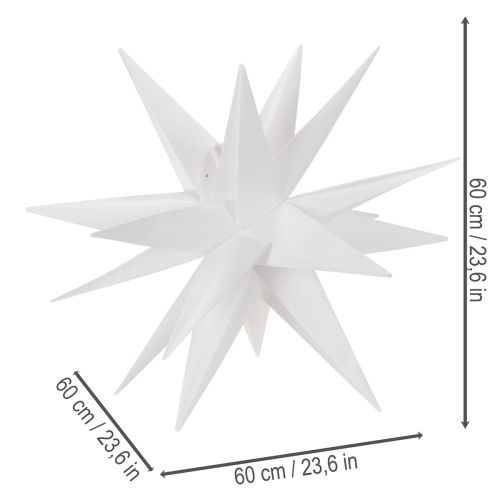 LED žvaigždė Kalėdų žvaigždė šiltai balta laikmatis lauko 60 cm | Floristik24.lt