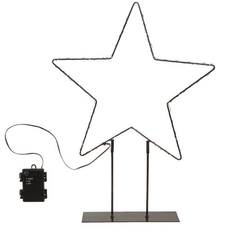 daiktų LED žvaigždės formos metalinis šviestuvas 100 mikro LED šiltai balta Ø37 cm