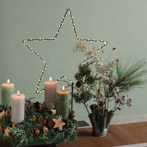 Floristik24 LED žvaigždės formos metalinis šviestuvas 100 mikro LED šiltai balta Ø37 cm