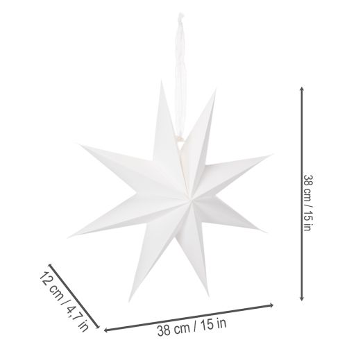 Pakabinama LED žvaigždė su laikmačiu, šiltai balta, lauko, 38 cm | Floristik24.lt