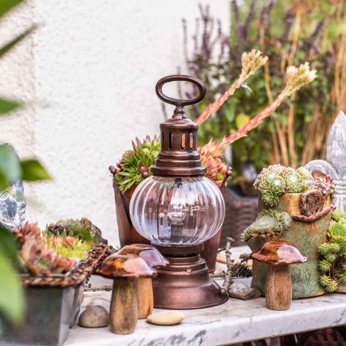 Floristik24 LED uragano žibintas, metalinė lempa, dekoratyvinė šviesa, vintažinė išvaizda Ø12,5cm H30cm