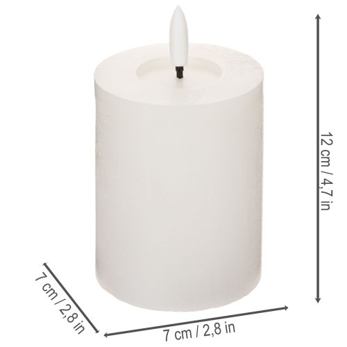 LED žvakė su mirksinčia rankena ir laikmačiu, Ø7 cm, 12 cm | Floristik24.lt