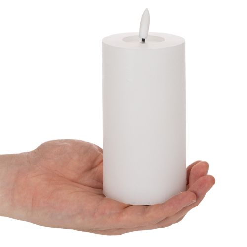 LED koloninė žvakė, mirksinti, su laikmačiu, Ø7cm, 16cm | Floristik24.lt