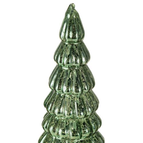 Floristik24 LED Kalėdų eglutė, besisukanti žalia sidabrinė, aukštis 34 cm, 2 vnt.