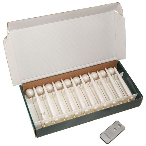 Floristik24 LED eglutės žvakės bevielis pultelis 15,5cm 10 vnt
