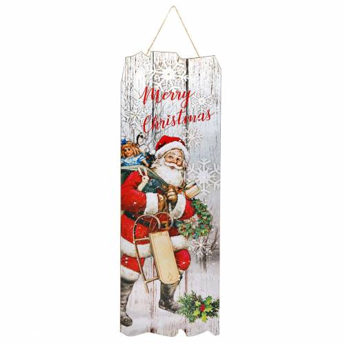 Floristik24 LED freska Kalėdų Senelis &quot;Linksmų Kalėdų&quot; 21 × 60cm Akumuliatoriui