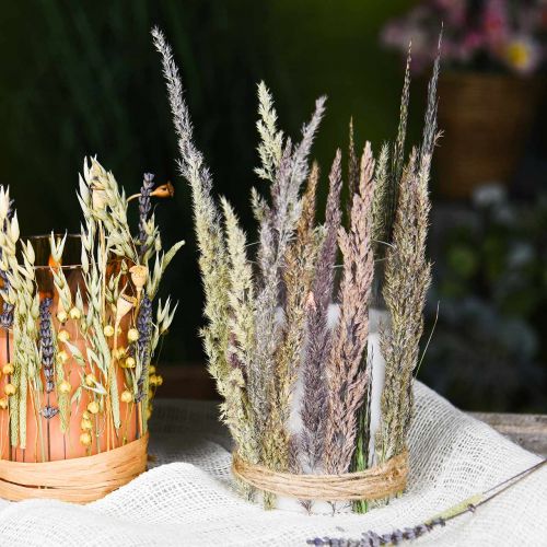 Floristik24 LED žvakė stiklinėje su liepsnos efektu, patalpų žvakė šiltai balta, LED su laikmačiu, maitinama baterija Ø7,5 H12,5cm