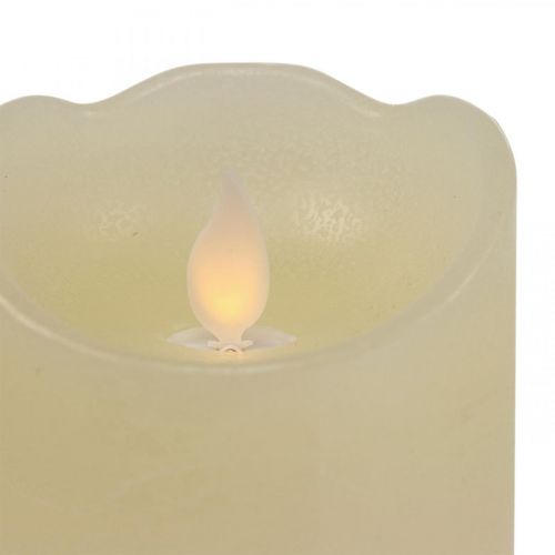 LED žvakių vaško stulpo žvakė šiltai balta Ø7,5cm H12,5cm
