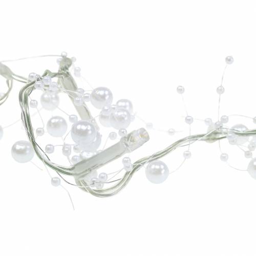 Floristik24 LED šviesos grandinėlė perlų girlianda balta šilta balta L120cm