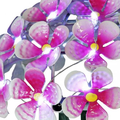 Floristik24 Saulės gėlė, LED sodo puošmena, dekoratyvinė chrizantema rožinė L55cm Ø15cm