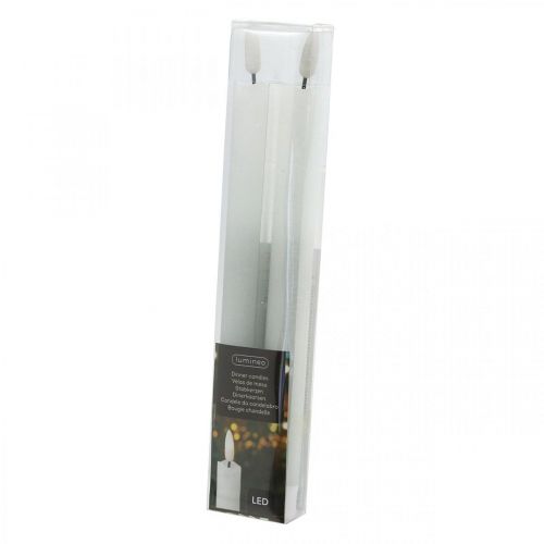 daiktų LED žvakių vaško stalo žvakė šiltai balta baterijai Ø2cm 24cm 2vnt