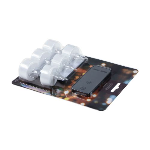 daiktų LED arbatos žvakės arbatos žvakės su nuotolinio valdymo pulteliu Ø3,5cm 6 vnt