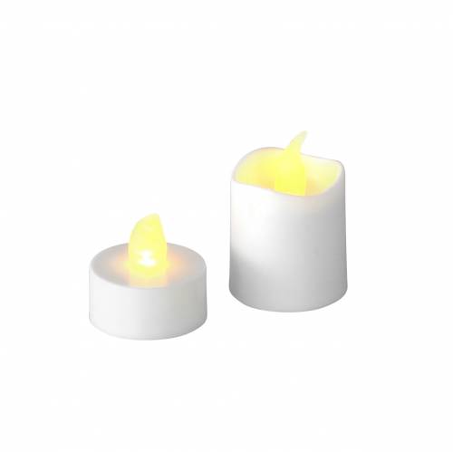 Floristik24 LED arbatos žvakių šiltai baltos liepsnos efekto rinkinys iš 16 įvairių 32 baterijų