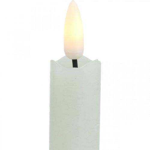 Floristik24 LED žvakių vaško žvakių kremas akumuliatoriui Ø2cm 24cm 2vnt