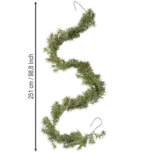 daiktų Dekoratyvinė maumedžio girlianda atmosferiniam kambario dizainui, 250 cm