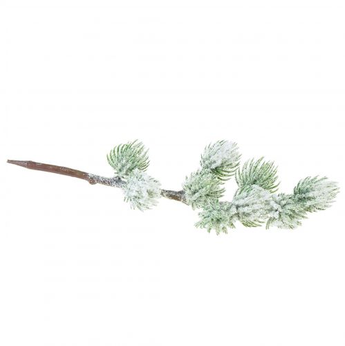 Floristik24 Dirbtinio maumedžio šaka žalia dekoratyvinė šaka apsnigta L25cm