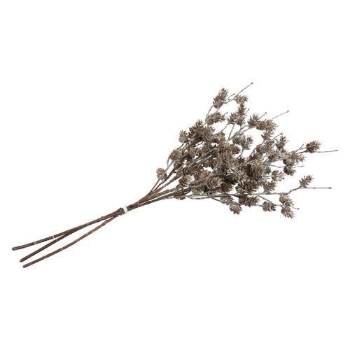 daiktų Maumedžio šaka dirbtinės dekoratyvinės šakos kūgiai balti 52cm 3 vnt
