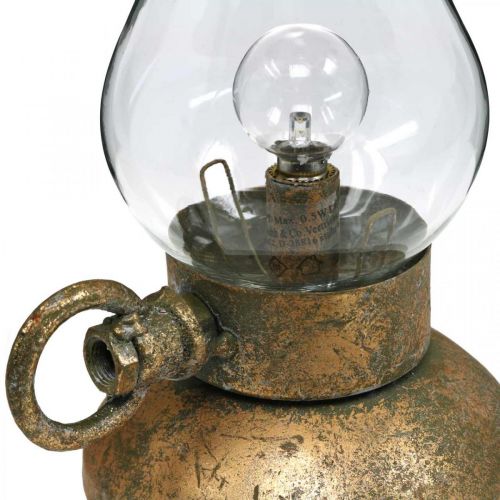 Floristik24 Antikvarinis dekoratyvinis šviestuvas, žalvario spalvos LED šviestuvas, vintažinės išvaizdos A19cm P13,5cm