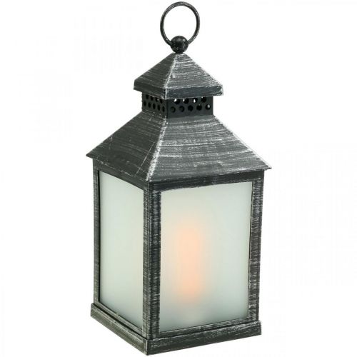 Floristik24 LED žibintas su laikmačiu Deco Lantern Vintage Silver H23cm