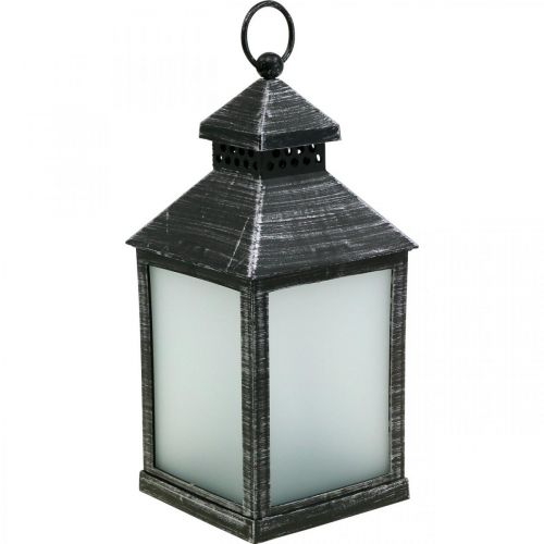 Floristik24 LED žibintas su laikmačiu Deco Lantern Vintage Silver H23cm