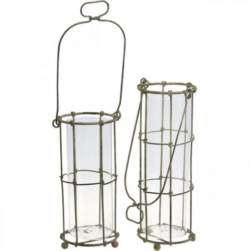 daiktų Žibintų sodas, metalinis žibintas Ø8,5cm H23/18,5/14,5cm rinkinys 3 vnt.
