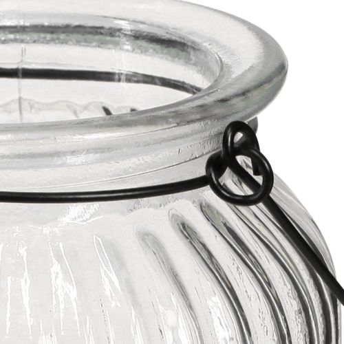 daiktų Žibinto stiklo žibintas pakabinimo rankenai H18cm 2vnt