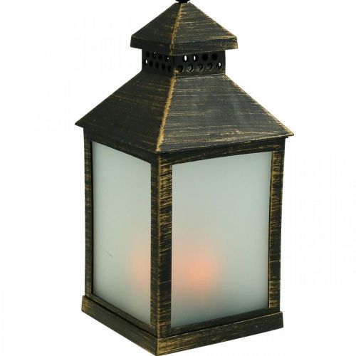 Floristik24 LED žibintas su laikmačiu Deco Lantern Vintage Gold H23cm