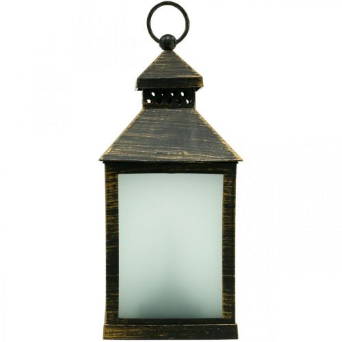 Floristik24 LED žibintas su laikmačiu Deco Lantern Vintage Gold H23cm