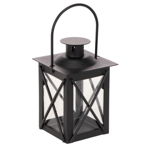 Juodas žibintas su rankena arbatinei žvakelei, 16 cm, 2 vnt. pirkti | Floristik24.lt