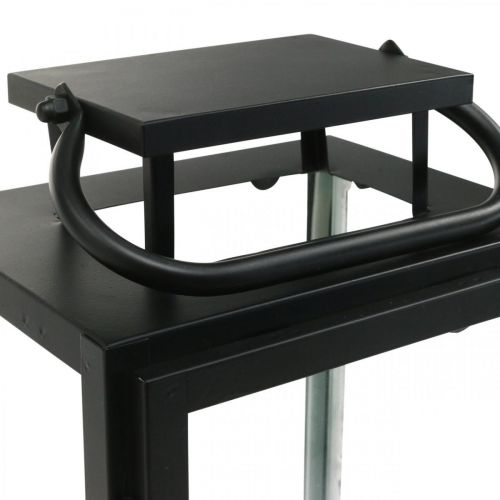 Floristik24 Dekoratyvinis žibintas juodo metalo, stačiakampio stiklo žibintas 19x15x30,5cm