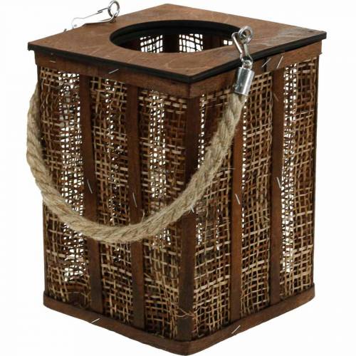 Žibintas su pintu raštu, pakabinamas žvakės dekoras, medinis žibintas H41cm