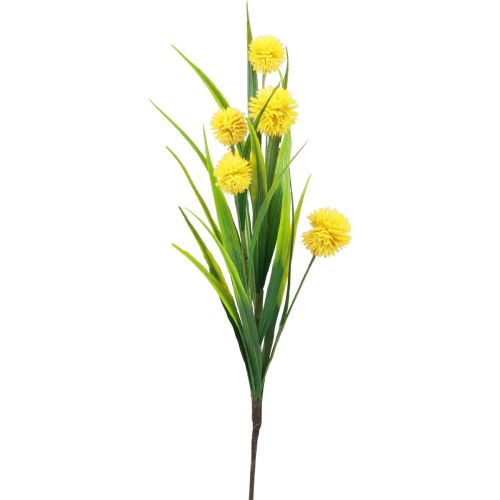 Floristik24 Dirbtinės gėlės rutulinė gėlė aliuminis dekoratyvinis svogūnas dirbtinis geltonas 45cm