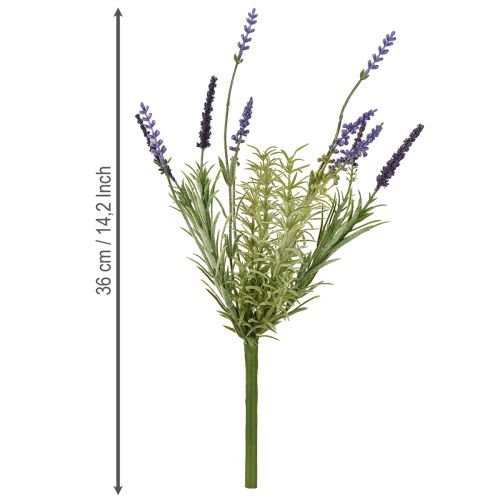 daiktų Levandų dekoravimas Dirbtinių augalų kekė Violetinė 36cm