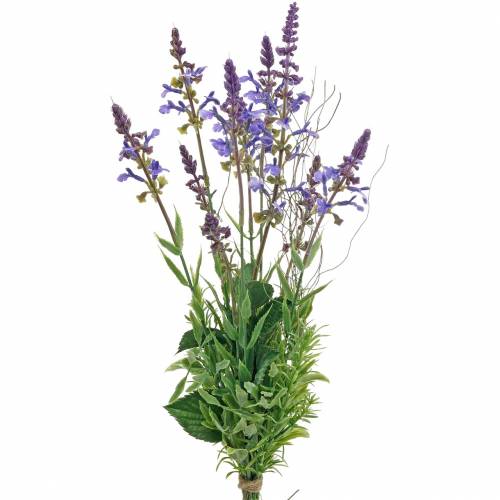 Floristik24 Dirbtinių levandų puokštė, dekoratyvinė violetinė levanda, šilkinės gėlės
