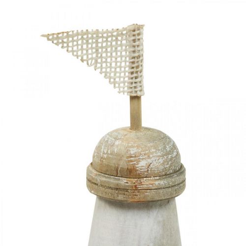 Medinis švyturys Maritime Wood Deco Blue White H30,5cm