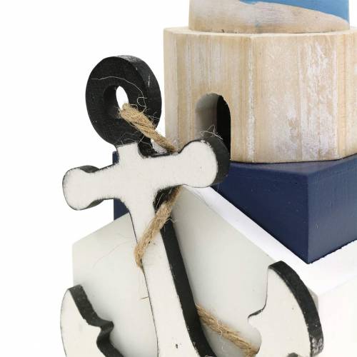 Maritime deco švyturys šviesiai mėlynas 34cm | Floristik24.lt