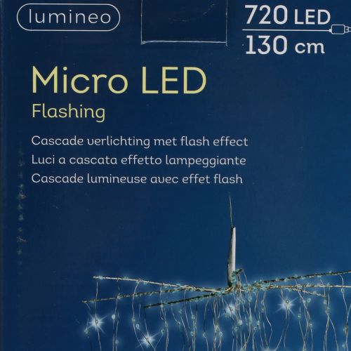 daiktų Šviesos kaskados Micro-LED šaltai baltas 720 H130cm