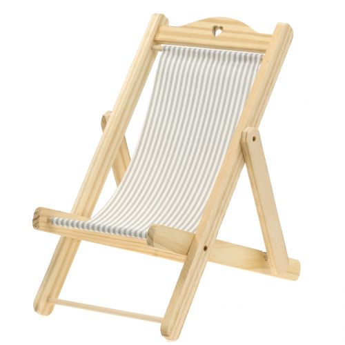 Floristik24 Deco šezlongas pilkai balta H24cm