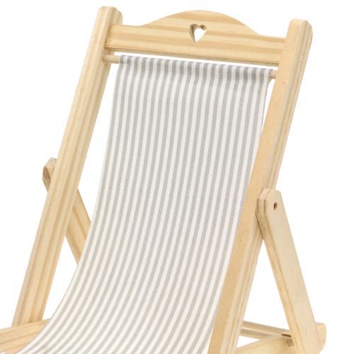 Floristik24 Deco šezlongas pilkai balta H24cm