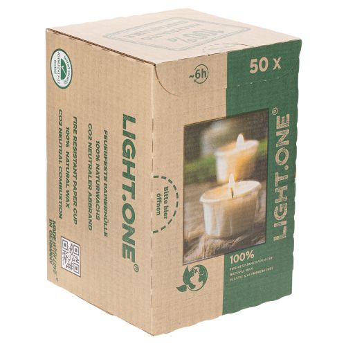 daiktų Arbatinė žvakutė popieriniame įmautėlyje šventinėms progoms ir nuotaikoms Light One 4 cm 50 vnt.