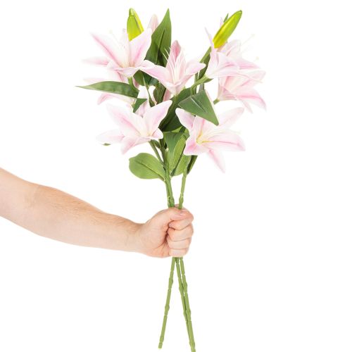 Dirbtinė lelija, stiebo formos dekoracija, 68 cm, 3 dalys | Floristik24.lt