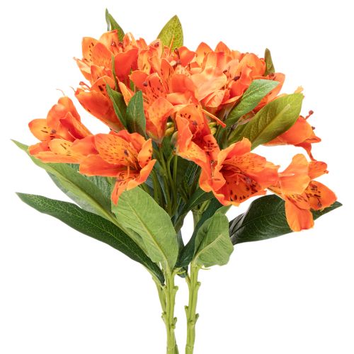 Dirbtinė alstroemerija, oranžinė gėlė, dirbtinė puokštės dekoracija, 75 cm, 3 vnt.