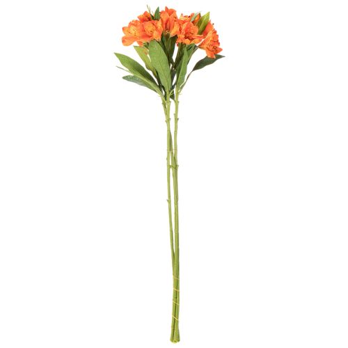 Dirbtinė alstroemerija, oranžinė gėlė, dirbtinė puokštės dekoracija, 75 cm, 3 vnt. | Floristik24.lt