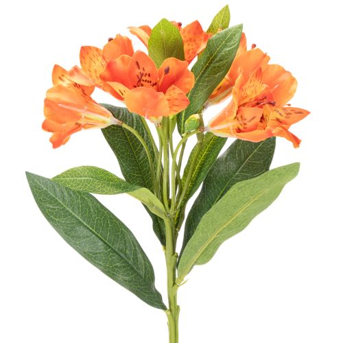 Dirbtinė alstroemerija, oranžinė gėlė, dirbtinė puokštės dekoracija, 75 cm, 3 vnt. | Floristik24.lt